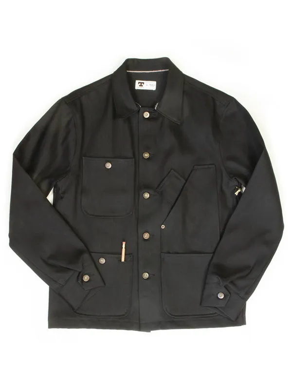 13.5 oz. Selvedge Coverall Jacket: Black