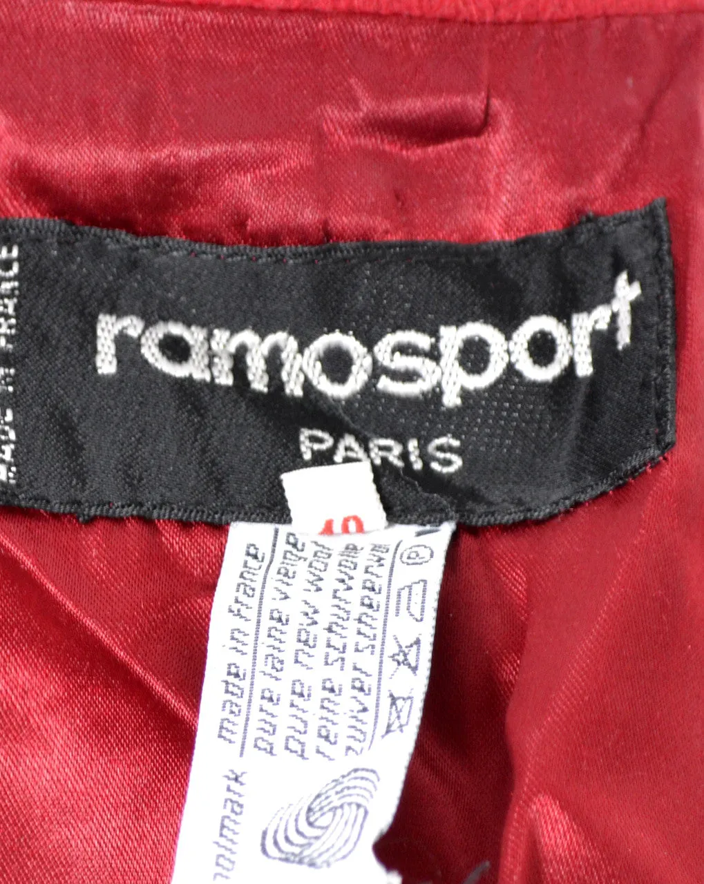 1980's Vintage Coat Ramosport France Red Wool