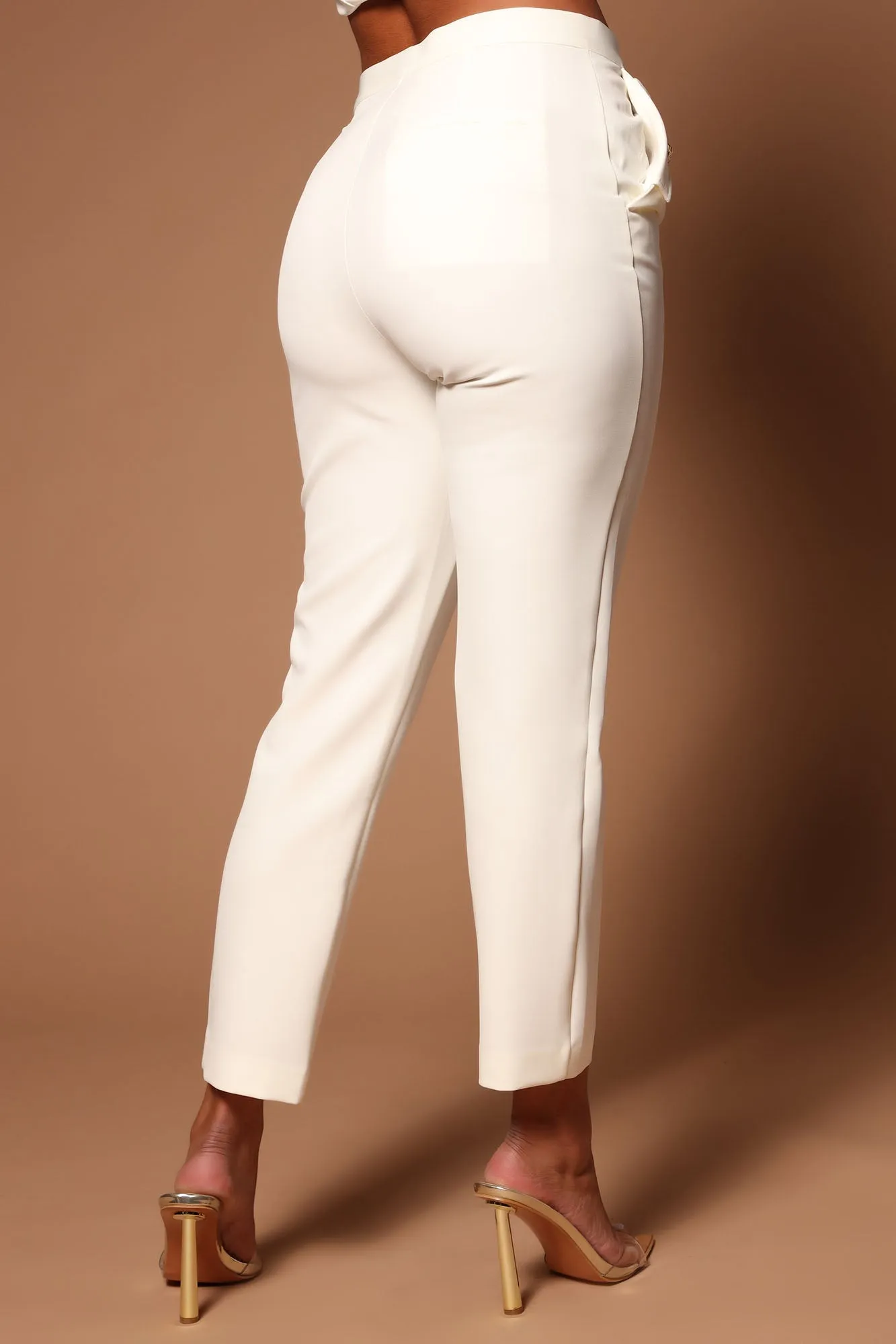 Abrianna High Waisted Pant - Ivory