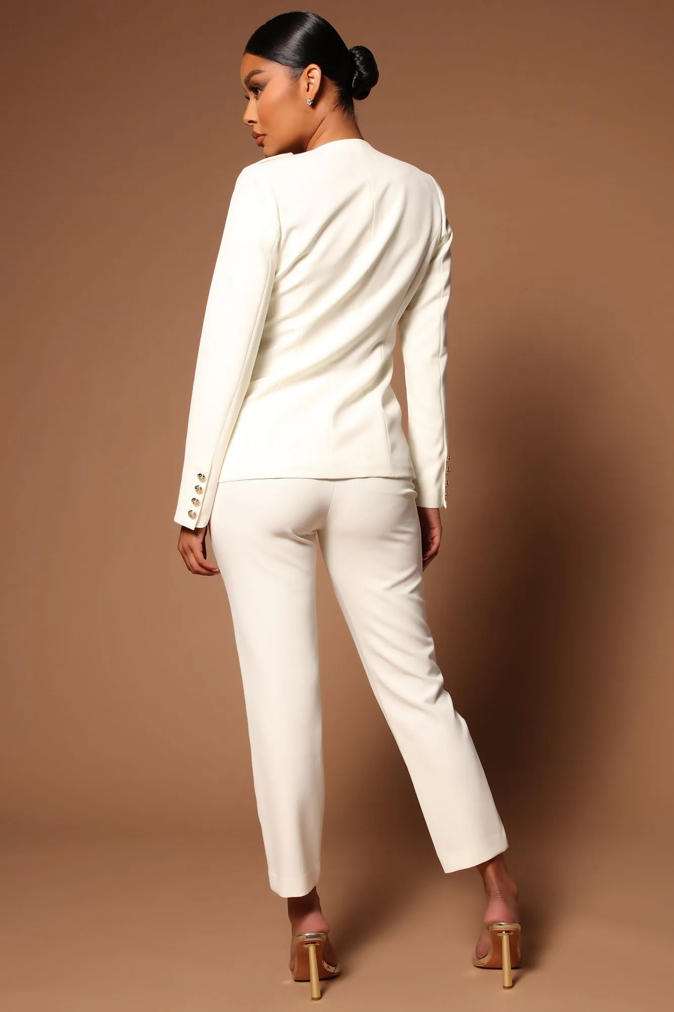 Abrianna High Waisted Pant - Ivory