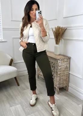 Annie Khaki High Waisted Jeans