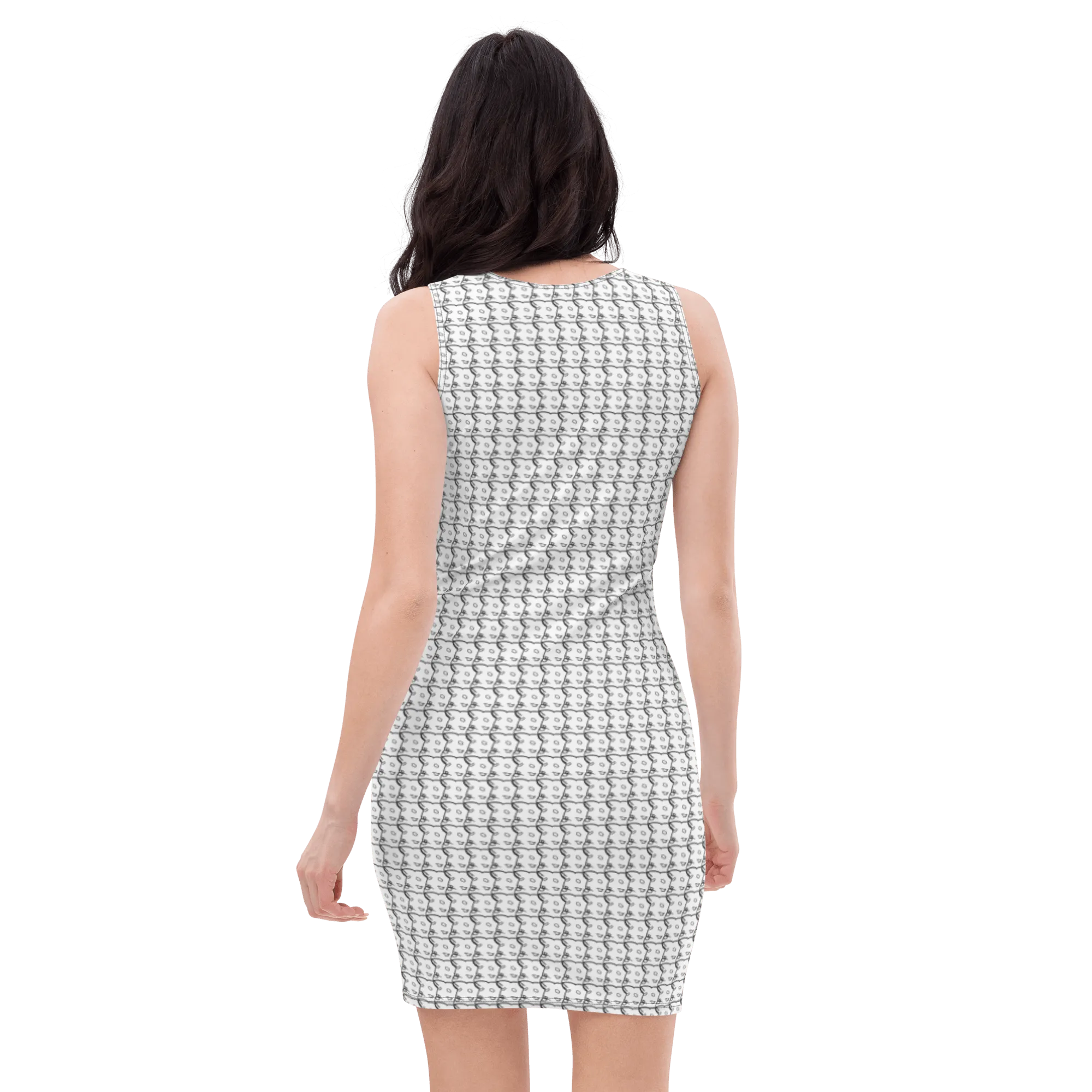 'Barker Print' Fitted Dress