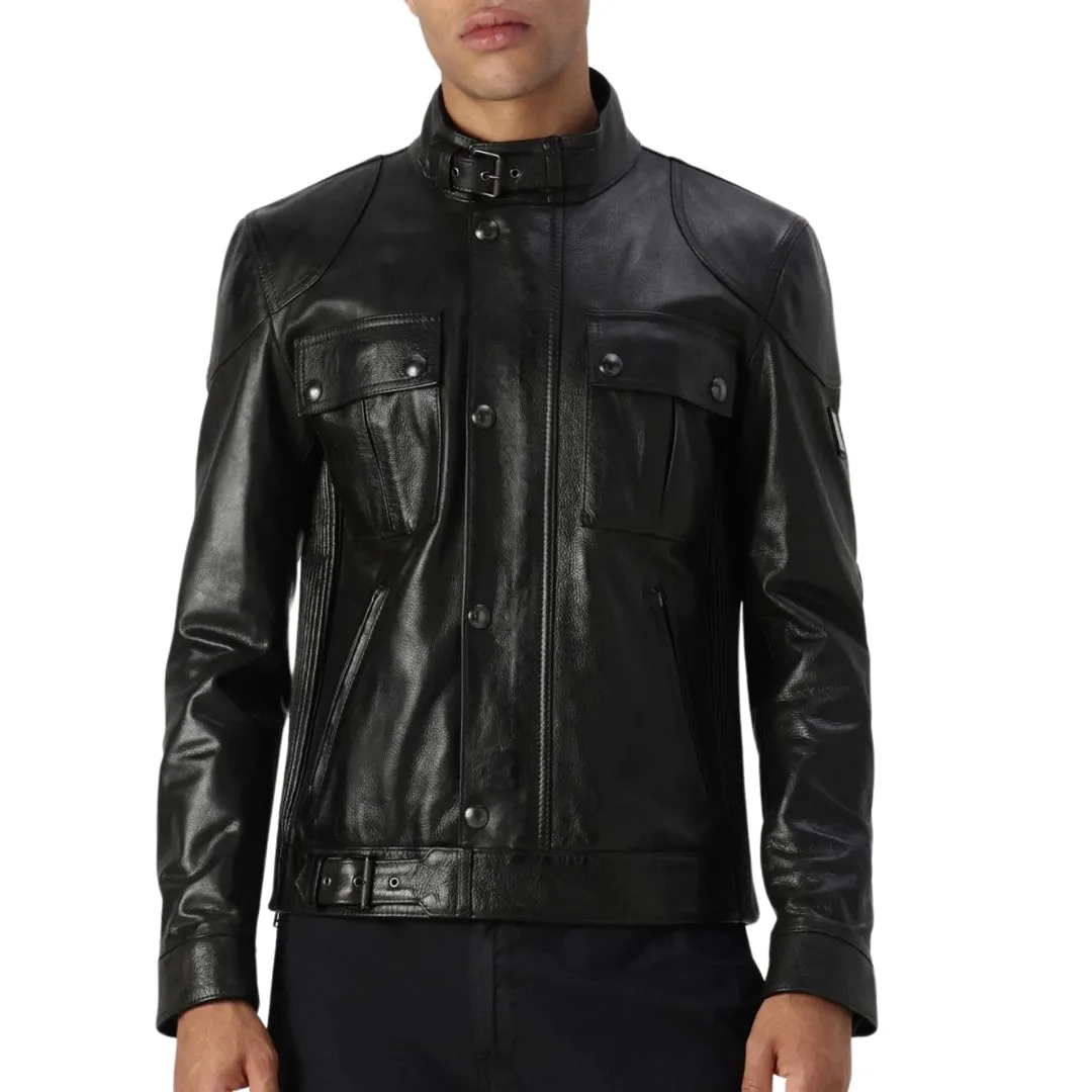 Belstaff Gangster Black Leather Jacket