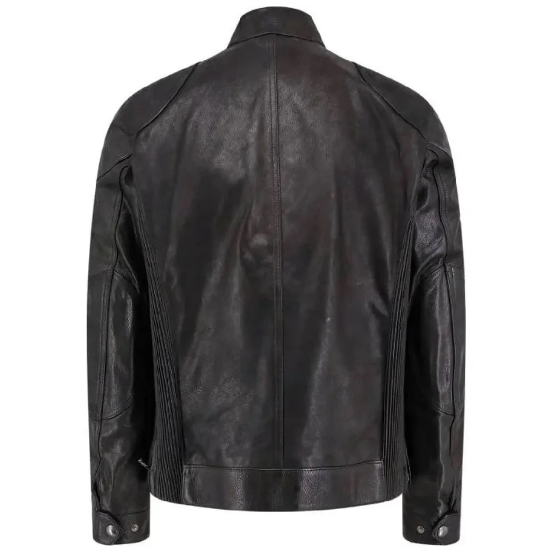 Belstaff Gangster Black Leather Jacket