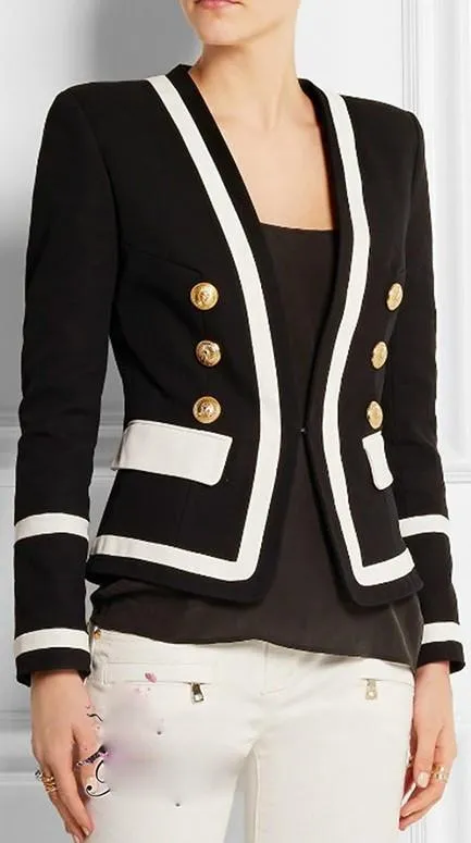 Bicolor Piqué Blazer