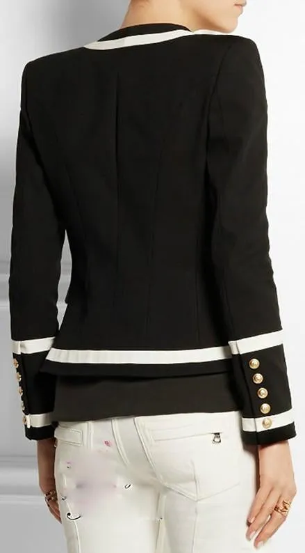 Bicolor Piqué Blazer