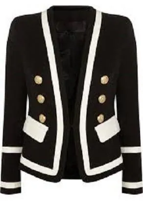 Bicolor Piqué Blazer