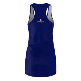 Blue Racerback Dress, Solid Color Classic Women's Premium Racerback Dress - Made in USA