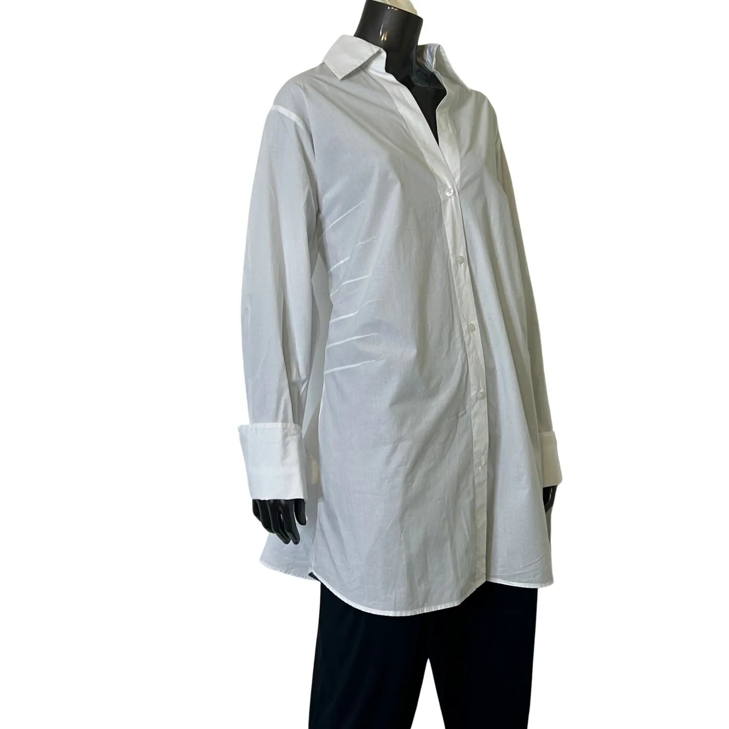 Brit Shirt - Cotton Poplin - White/White