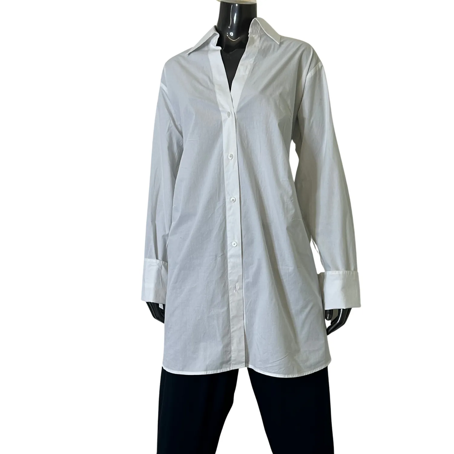 Brit Shirt - Cotton Poplin - White/White