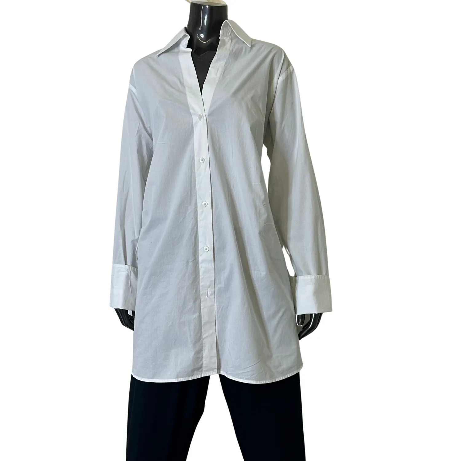 Brit Shirt - Cotton Poplin - White/White