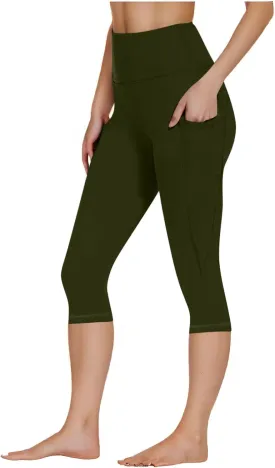 Capri Leggings for Women Summer Stretch High Waisted Soft Cropped Trousers Casual Workout Yoga Pants with Pockets