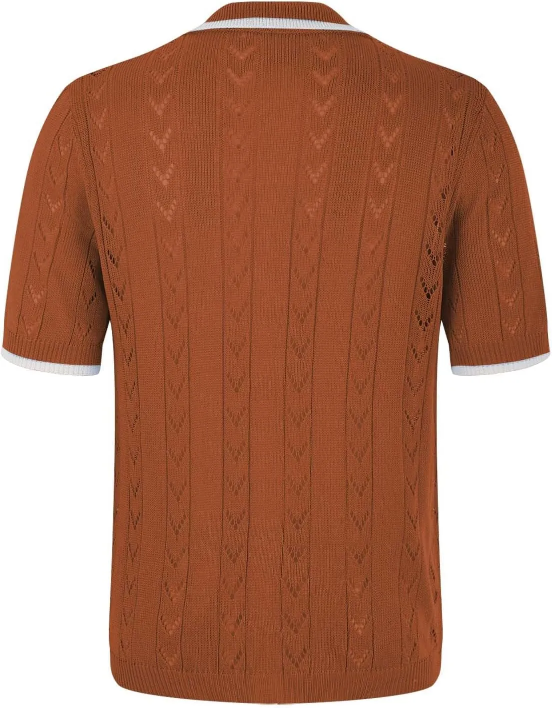 Casual Knit Shirts for Men Vintage Short Sleeve Button Down Vacation T-Shirts Summer Stretch Fit Textured Beach Tops