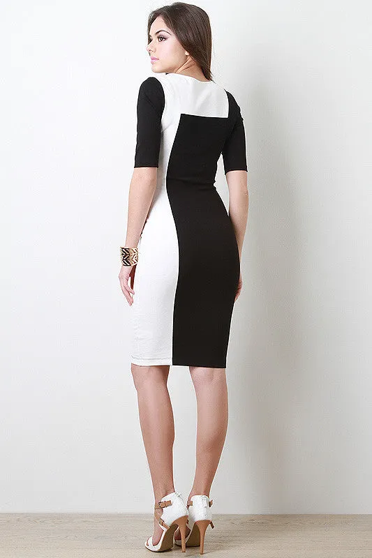 Color Block Midi Dress