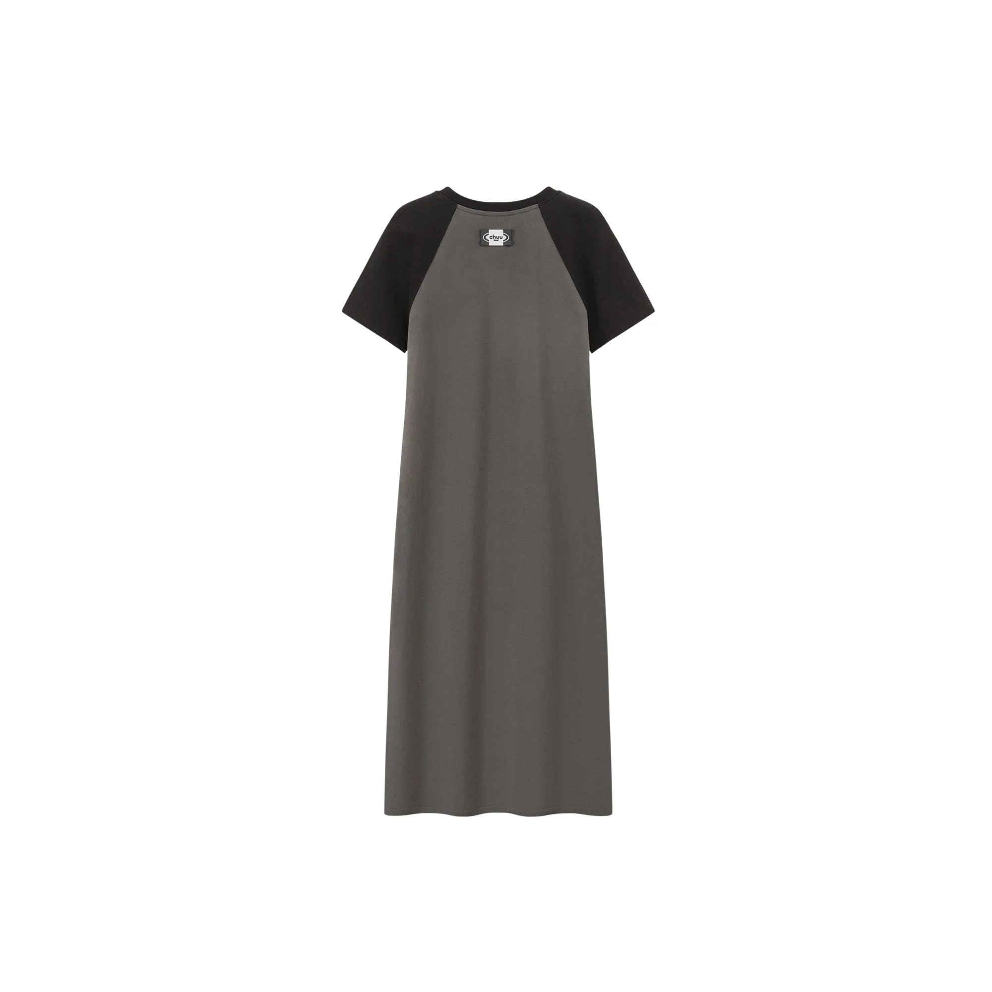 Color Matching Raglan Long Dress