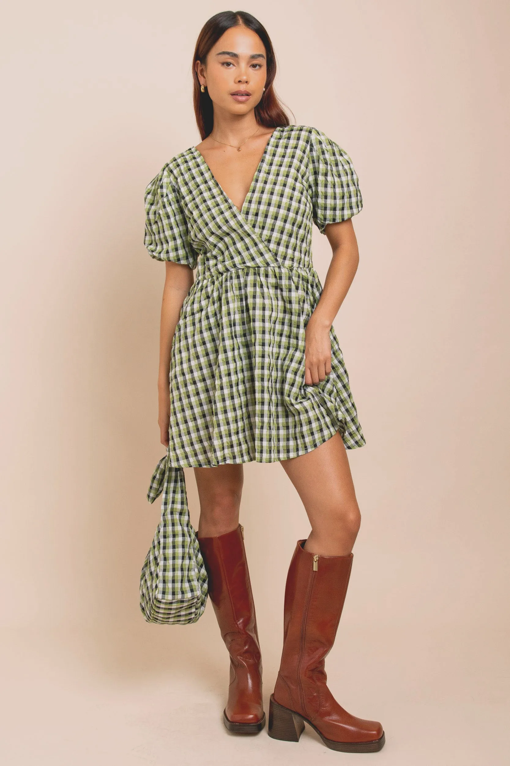 Daisy Street Seersucker Mini Smock Dress