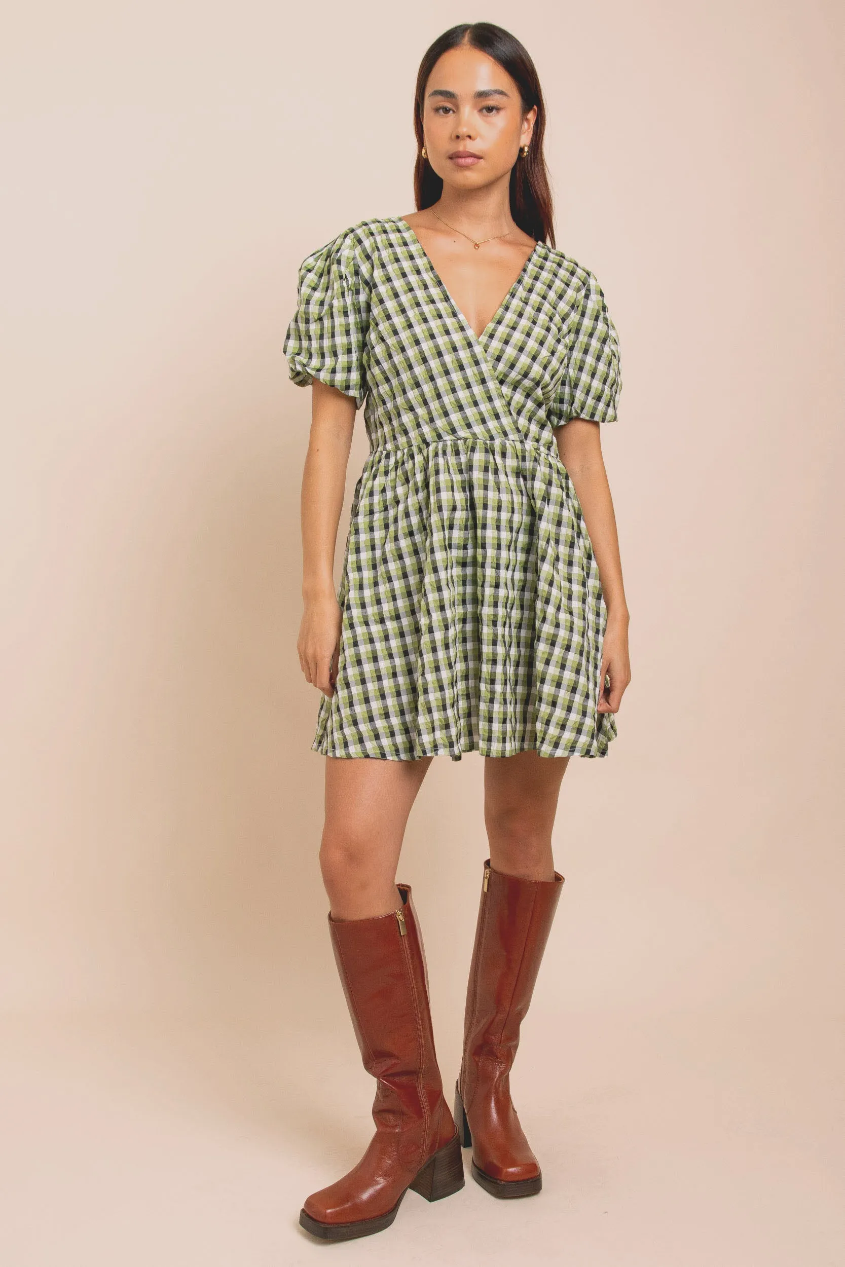 Daisy Street Seersucker Mini Smock Dress