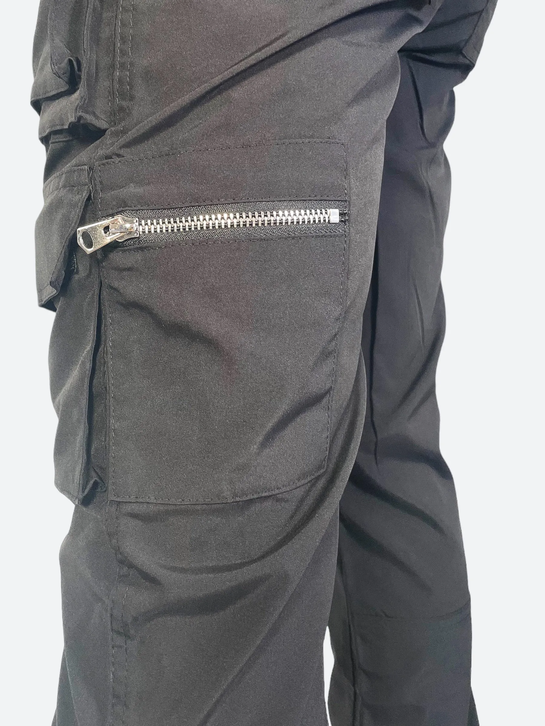 DOUBLE SLIT ZIPPER MULTI POCKET PANTS：ダブルスリットジッパーマルチポケットパンツ