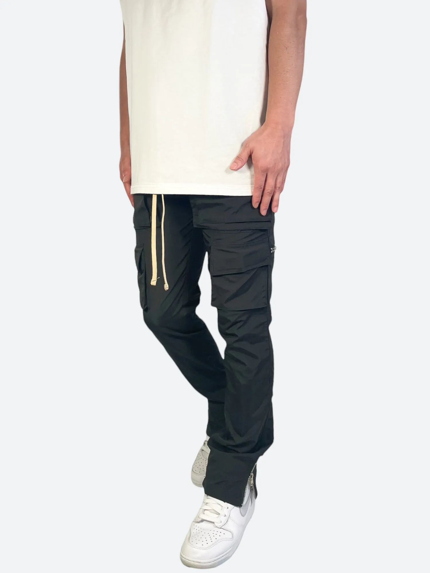 DOUBLE SLIT ZIPPER MULTI POCKET PANTS：ダブルスリットジッパーマルチポケットパンツ
