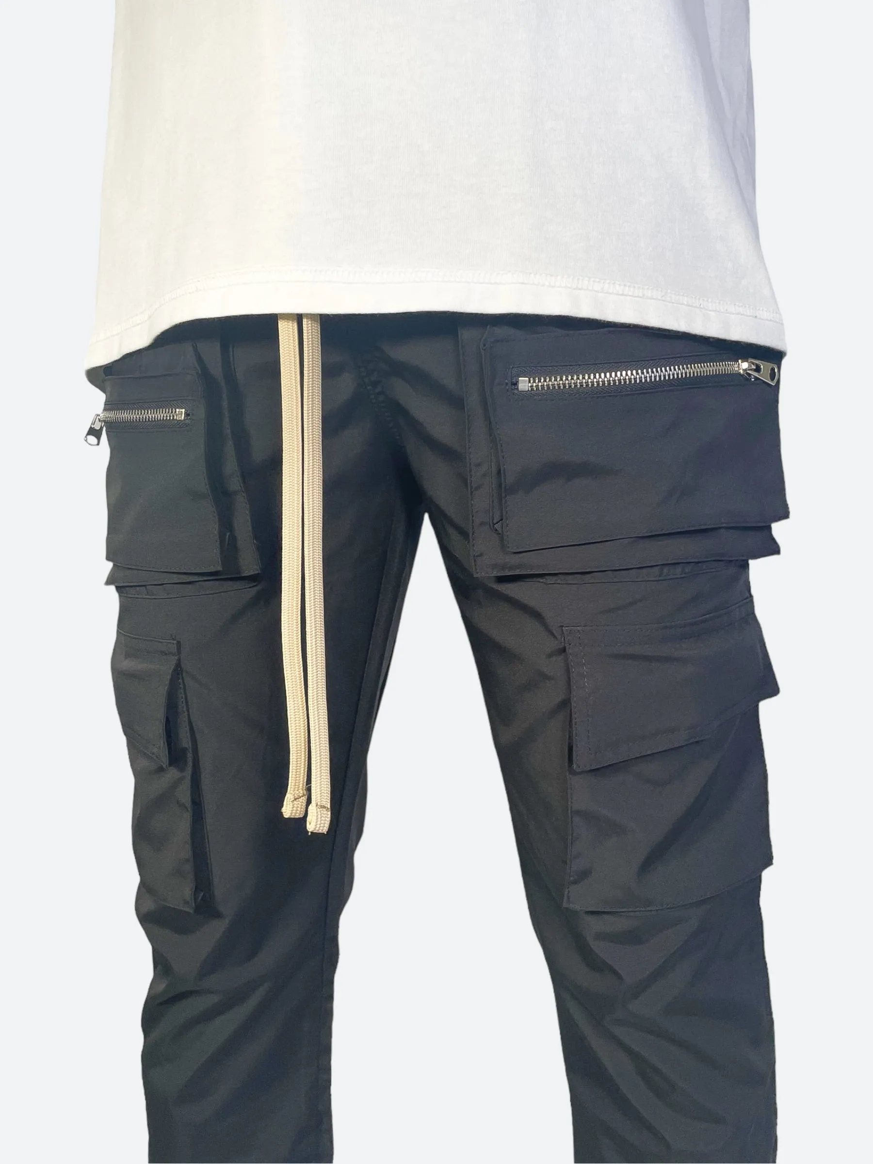 DOUBLE SLIT ZIPPER MULTI POCKET PANTS：ダブルスリットジッパーマルチポケットパンツ
