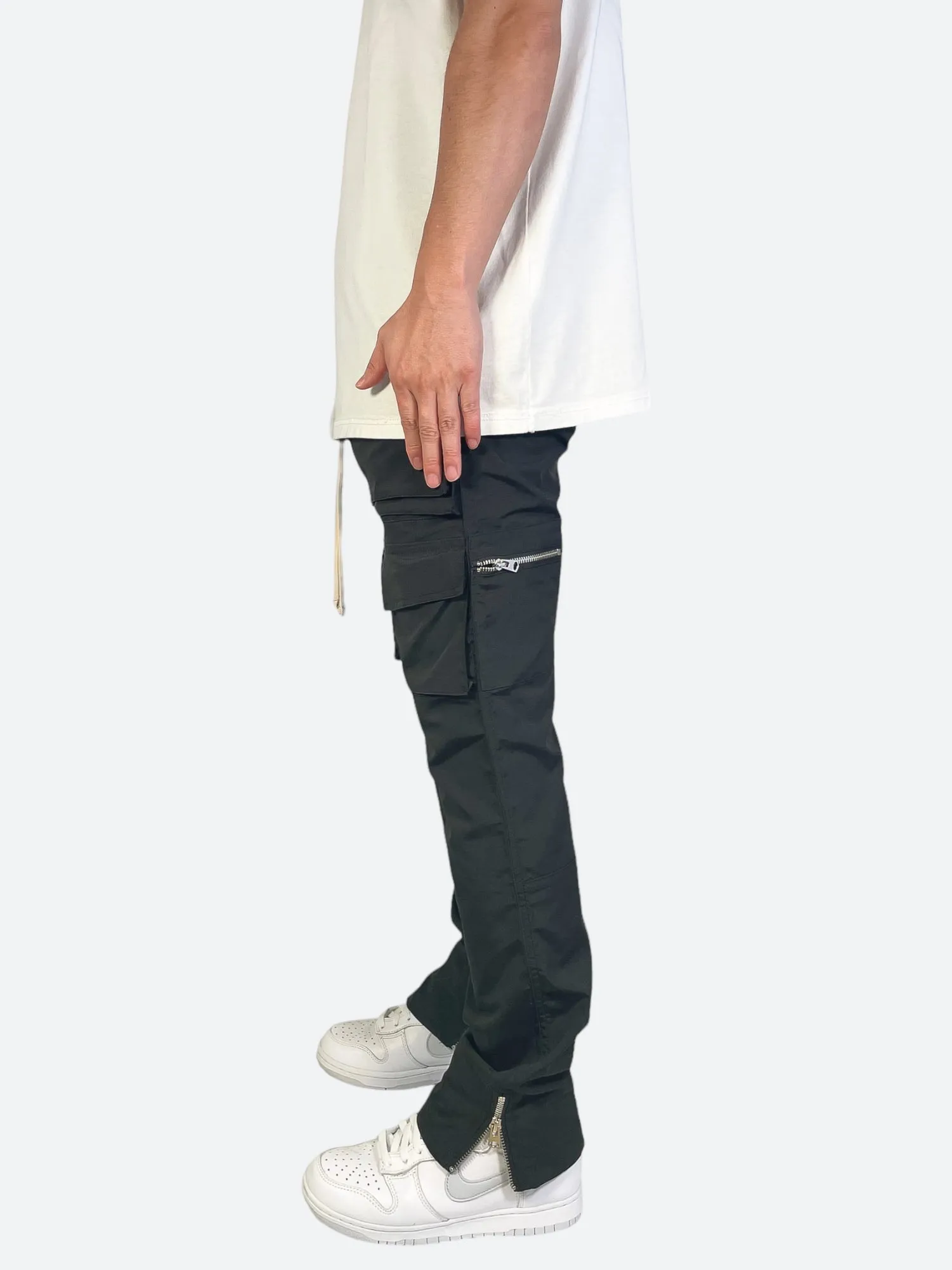 DOUBLE SLIT ZIPPER MULTI POCKET PANTS：ダブルスリットジッパーマルチポケットパンツ