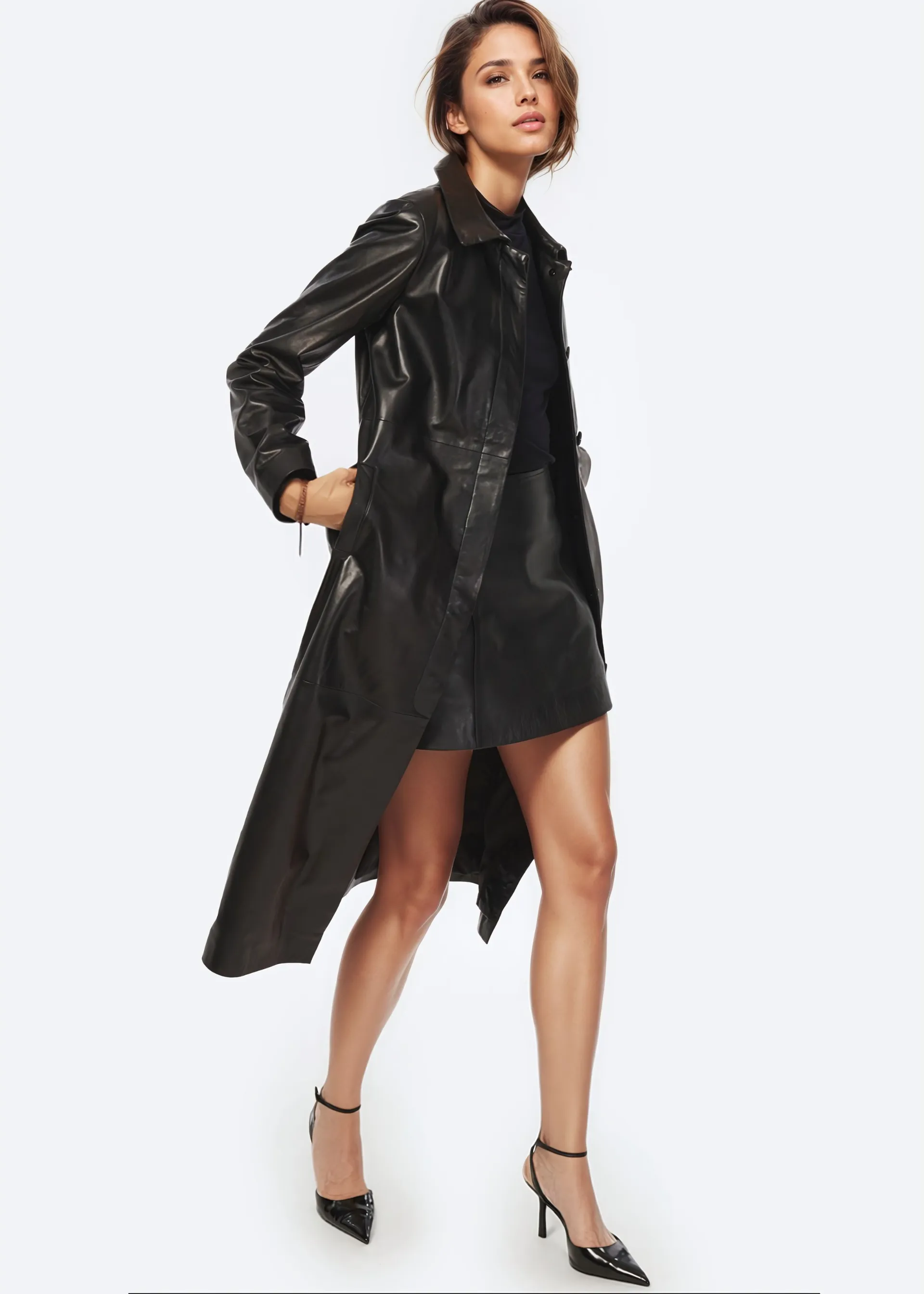 Eddie Genuine Leather Coat Black