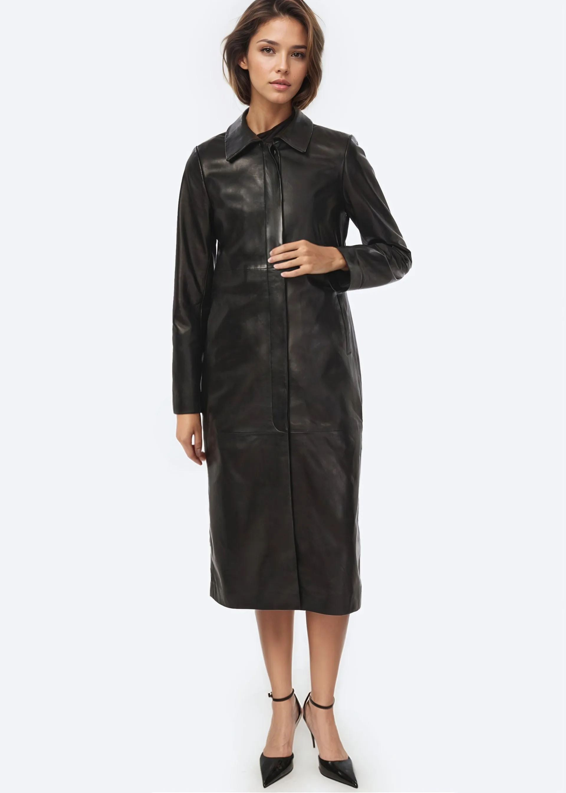 Eddie Genuine Leather Coat Black