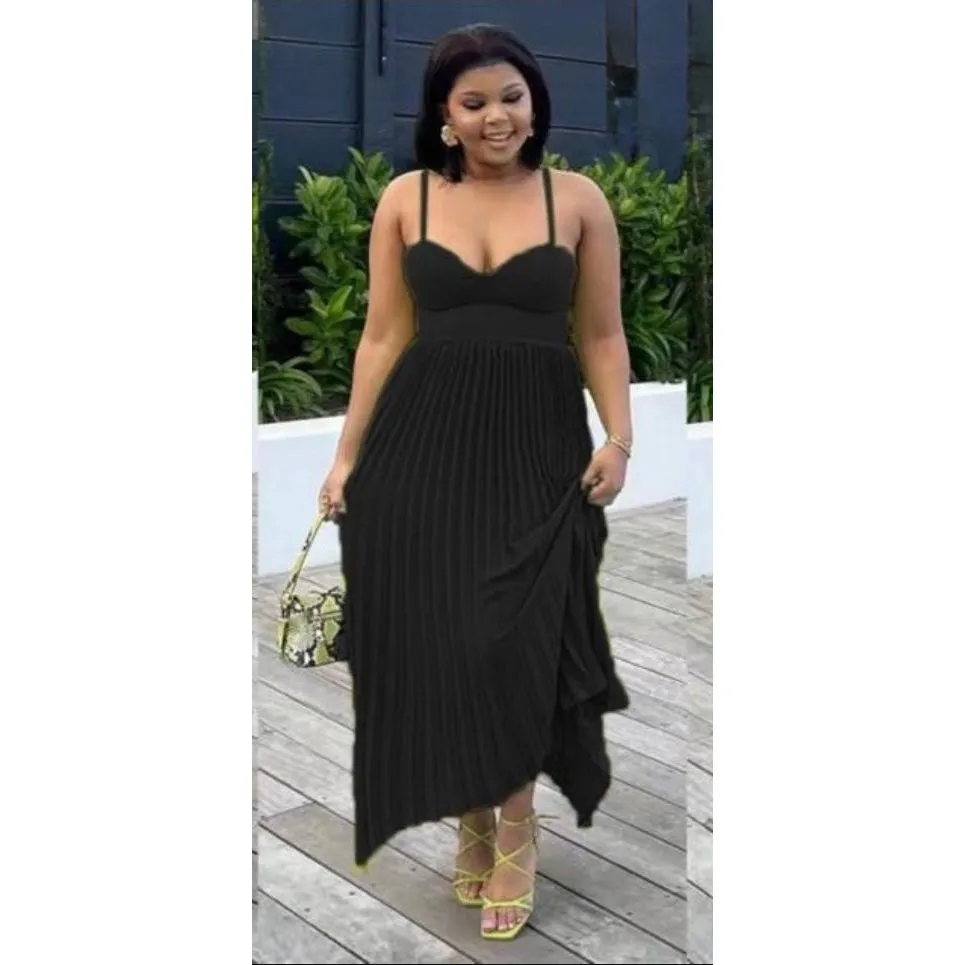 Elegant Pleated Midi Dress