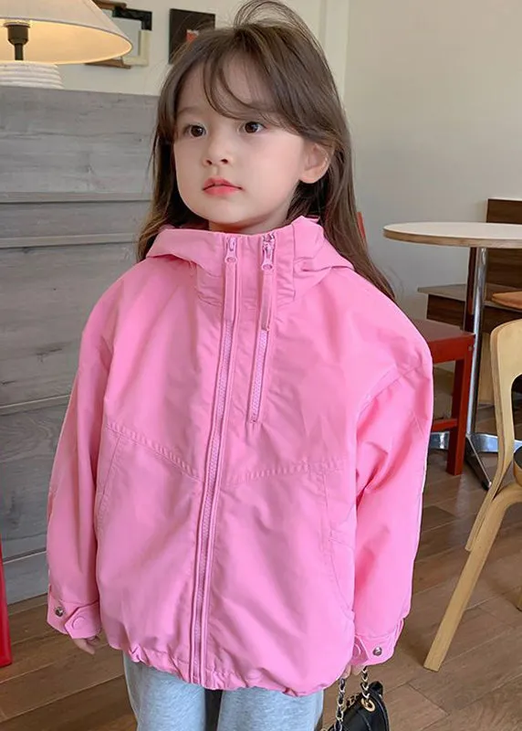 Fine Green Patchwork Zippered Girls Hoodie Coat Fall QV045