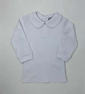 Girls White Knit Long Sleeve Shirt