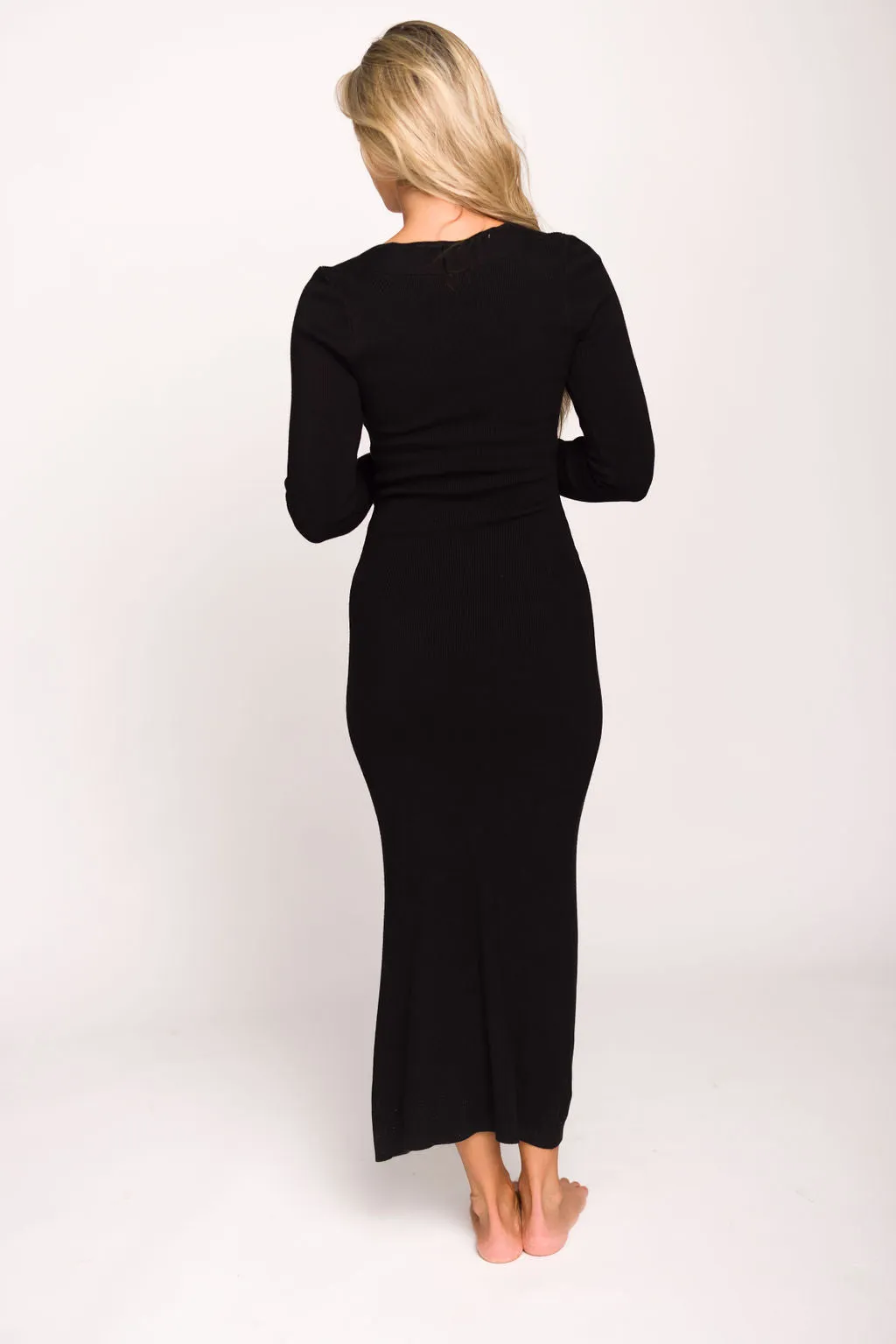Hattie Square Neck Maxi Dress in Black