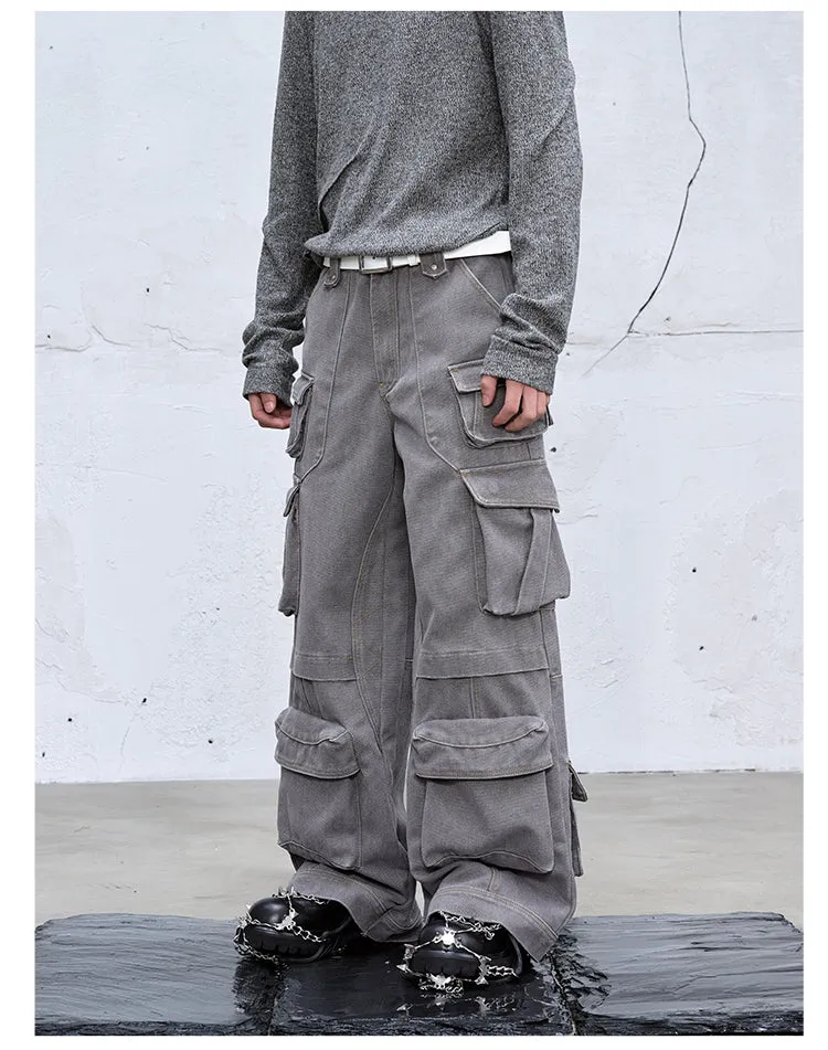 Heavyweight multi-pocket casual pants