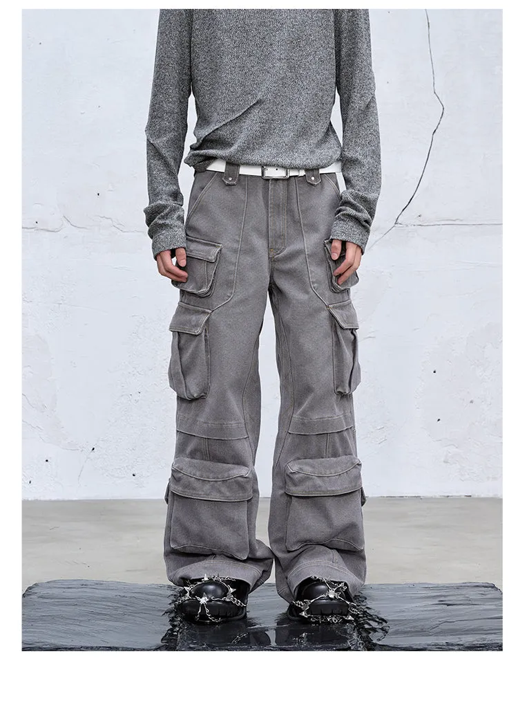Heavyweight multi-pocket casual pants