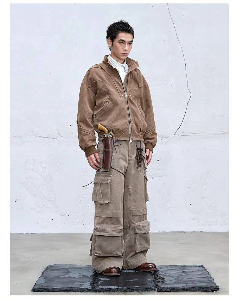 Heavyweight multi-pocket casual pants
