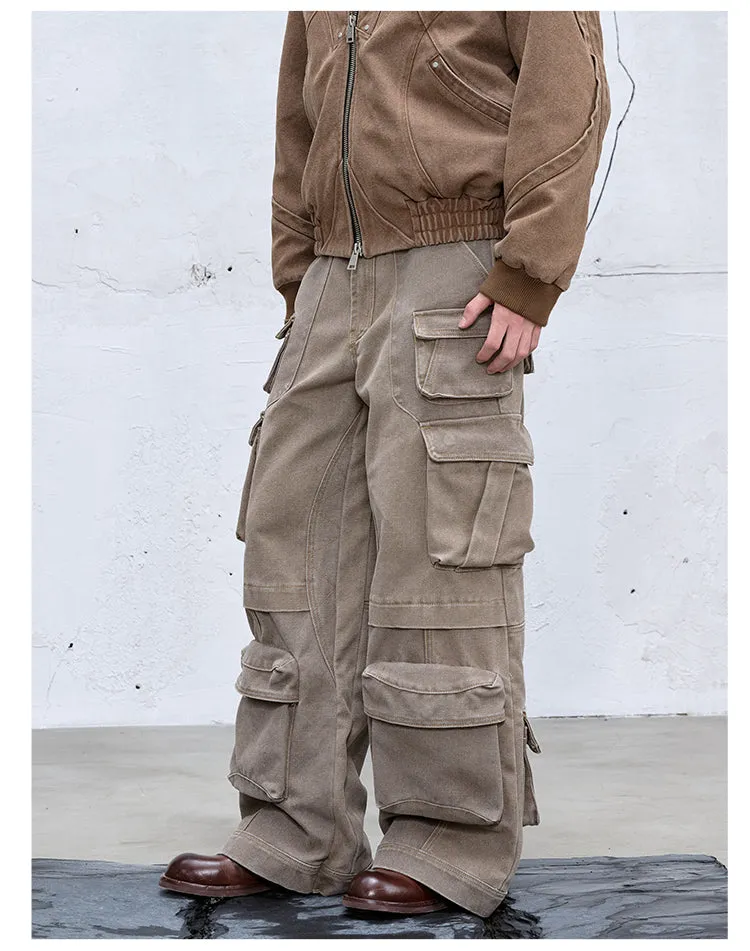 Heavyweight multi-pocket casual pants