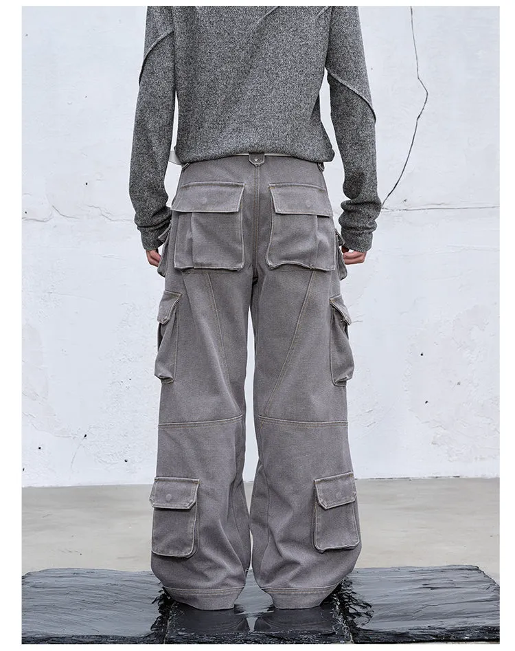Heavyweight multi-pocket casual pants