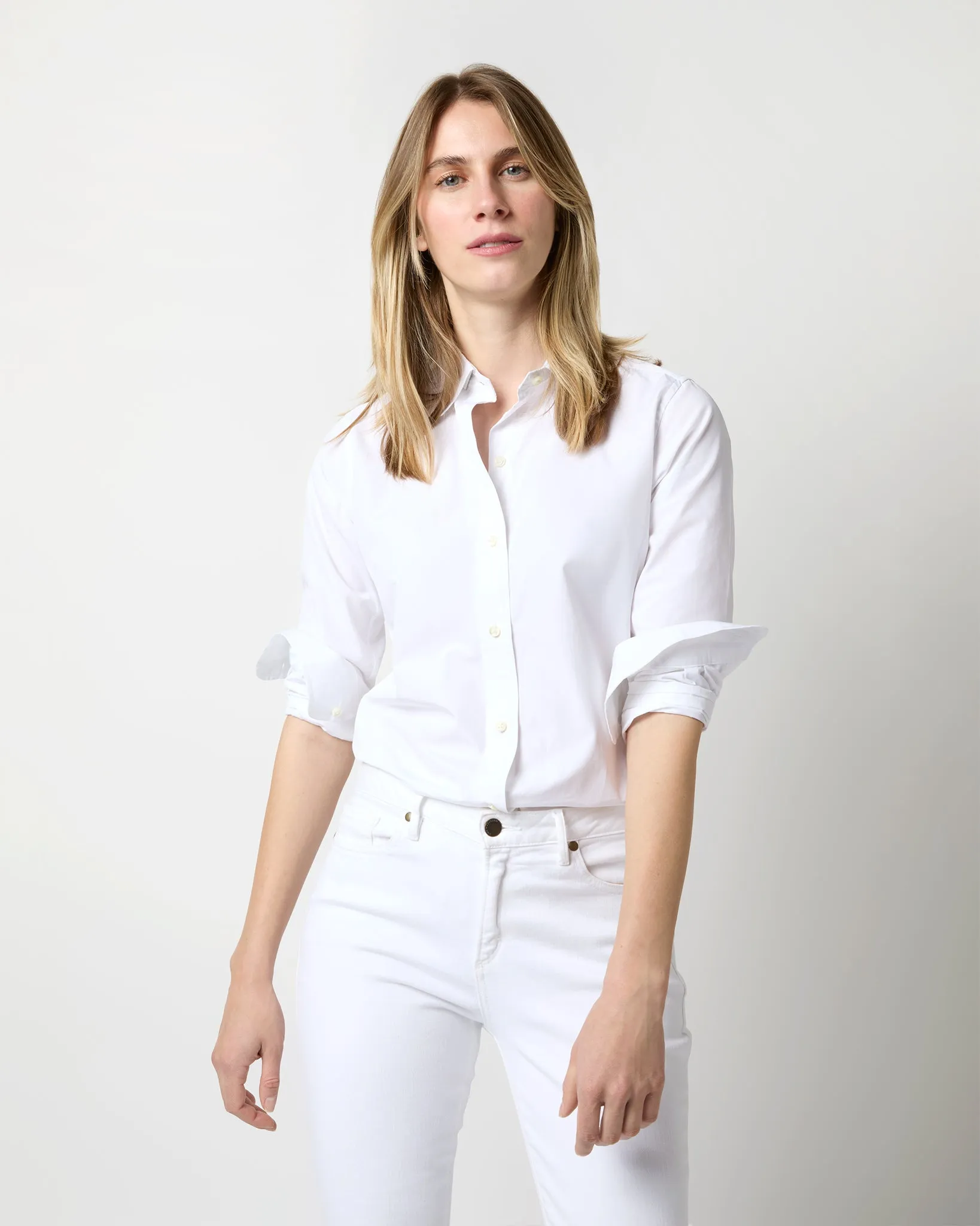 Icon Shirt in White Poplin