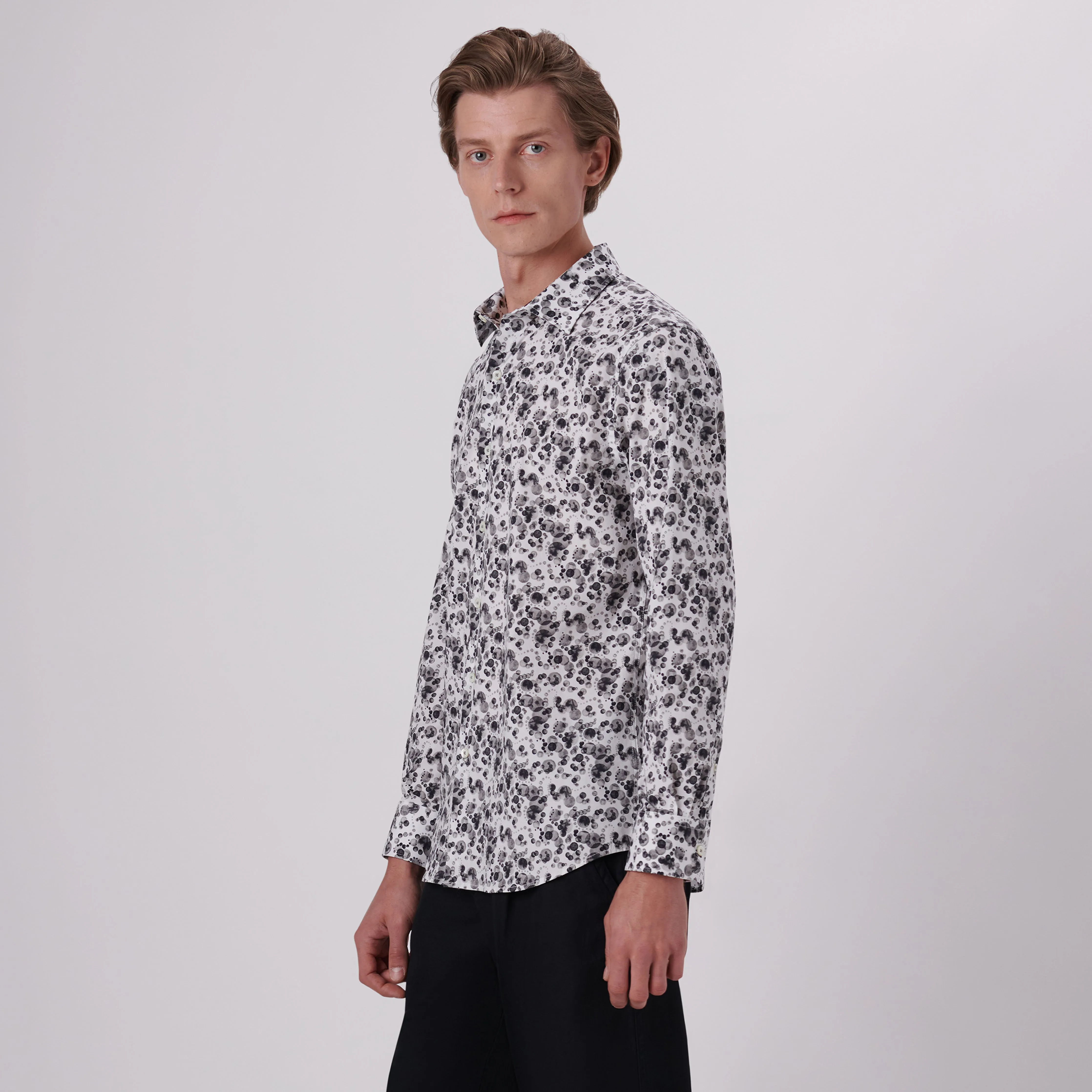 Julian Monochrome Bubbles Print Shirt