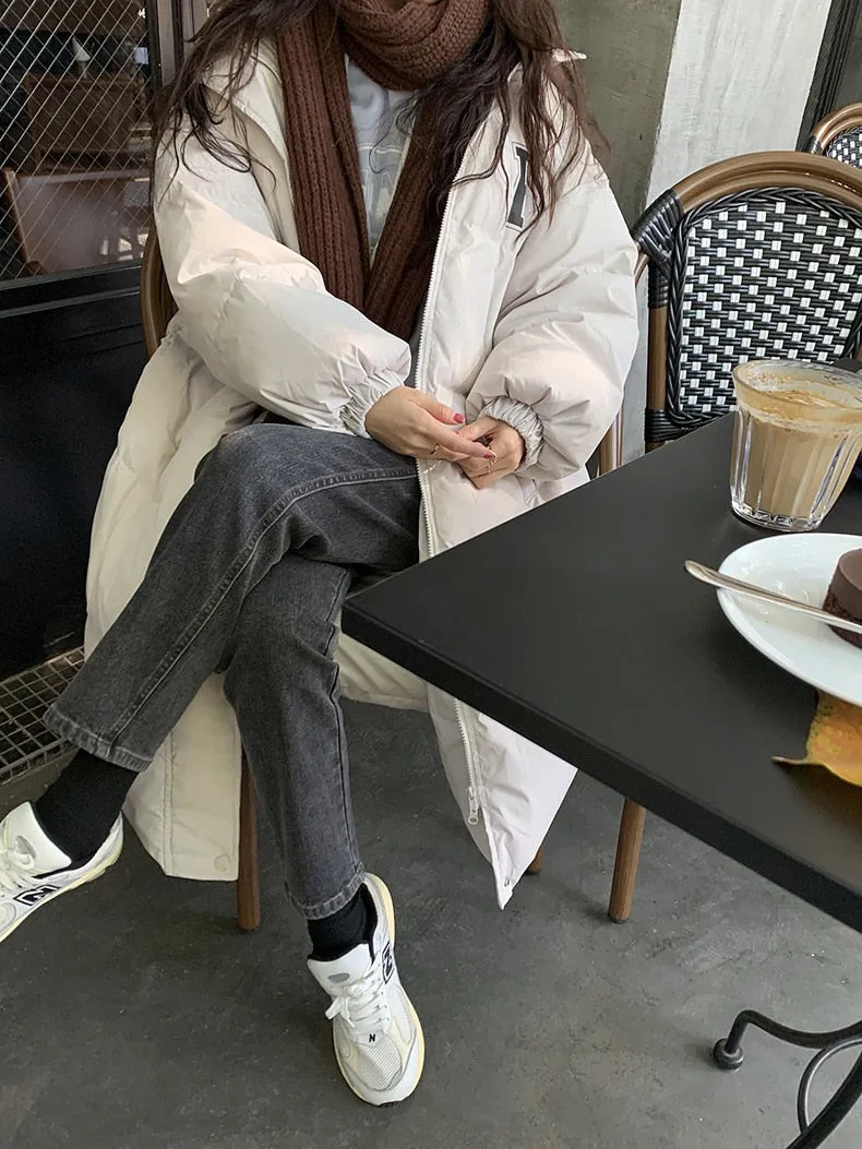 [Korean Style] High Waist Washed Cropped Straight Jeans