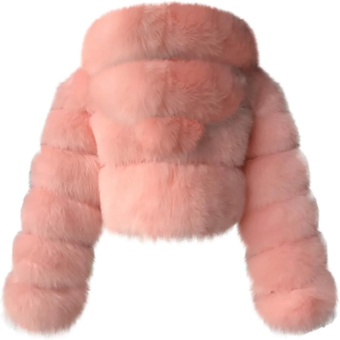 LCMTWX Women's Faux Fur Cropped Jacket Long Jacket Faux Sleeve Short Warm Women's Coat 2023 Fall Winter Fashion Faux Fur