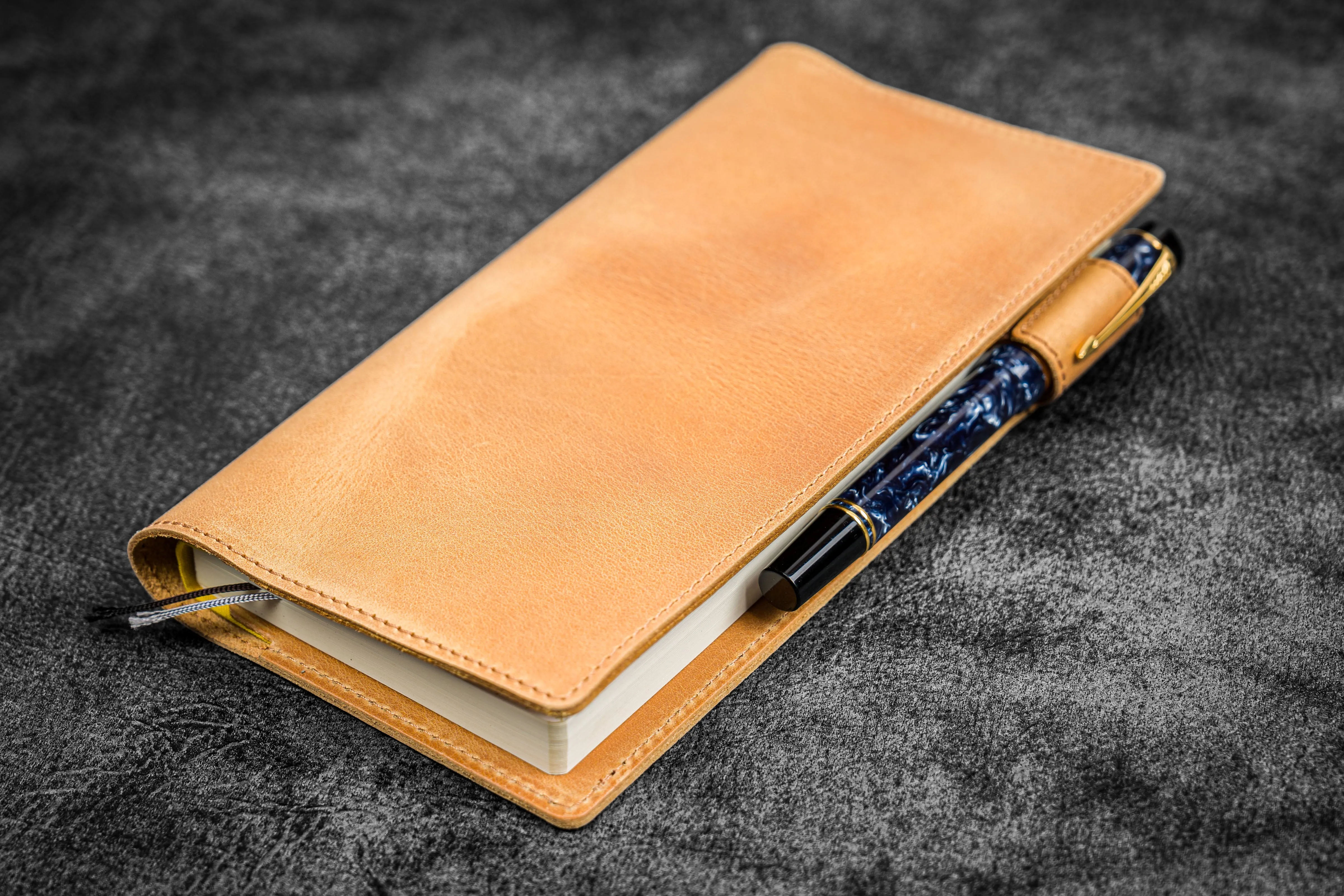 Leather Slim Hobonichi Weeks Planner Cover - C.H. Honey Ochre