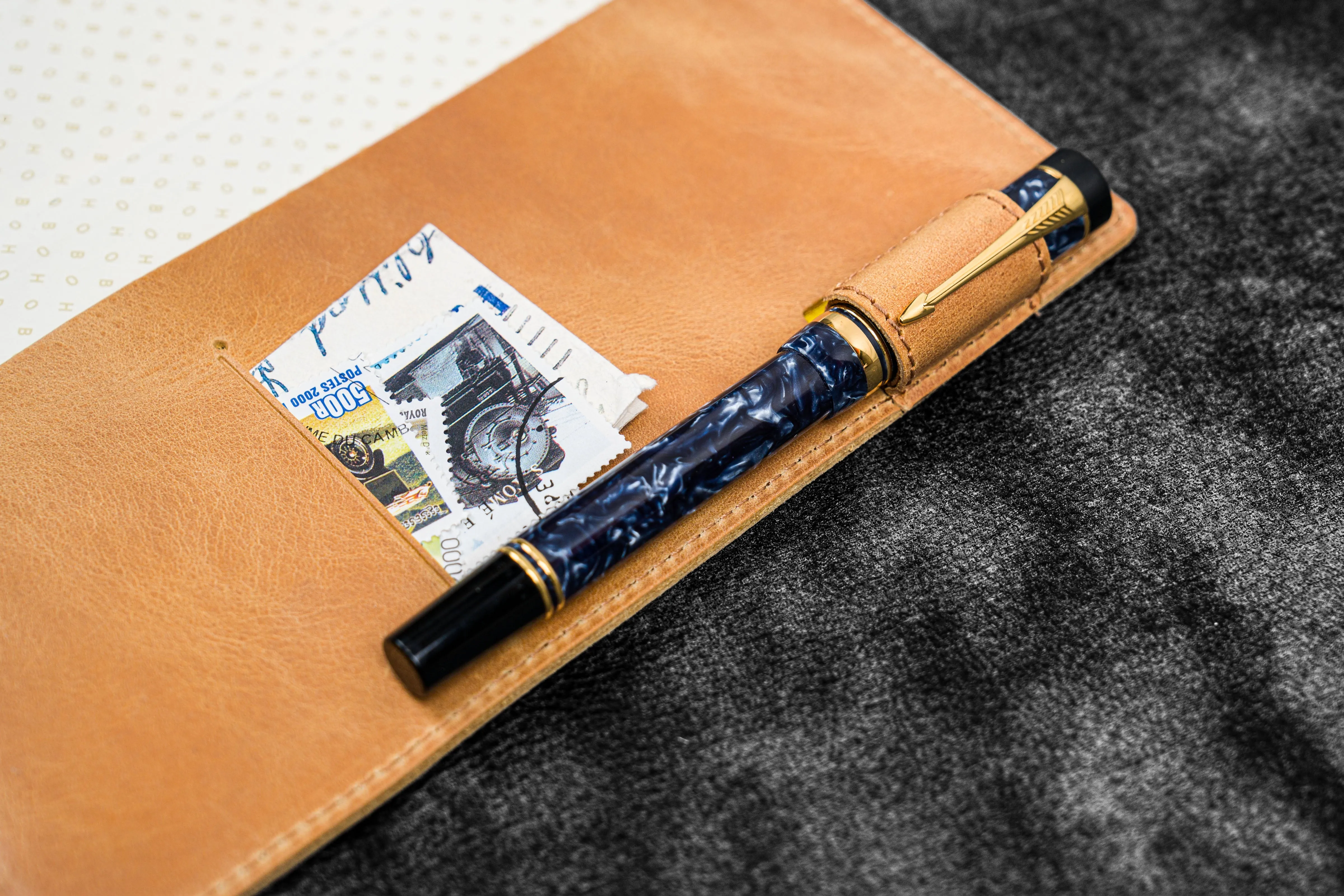 Leather Slim Hobonichi Weeks Planner Cover - C.H. Honey Ochre