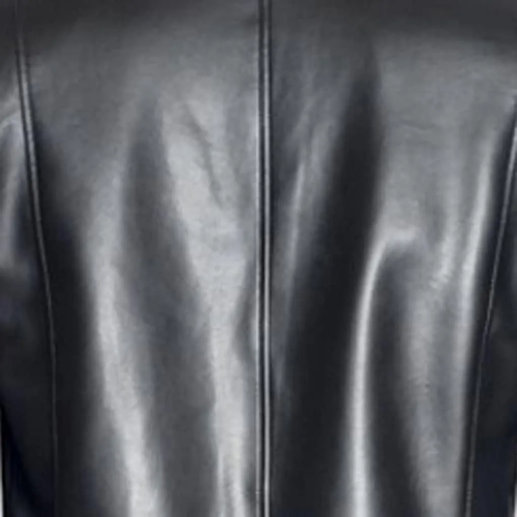 LFEOOST Leather Jacket Men Motorcycle Long Sleeve Button Lapel WW2 Officer Military Uniform Fall Winter Long Trench Coat