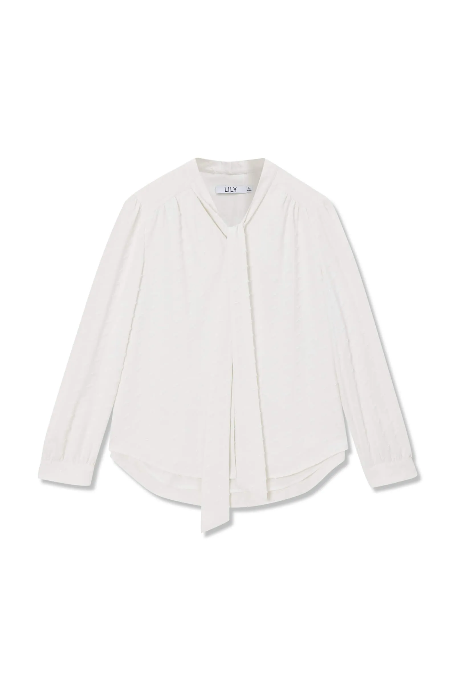 LILY Textured Draped Tie Shirt