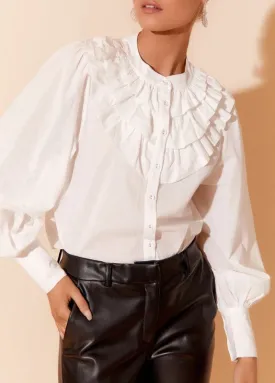 Lou voile frill shirt white