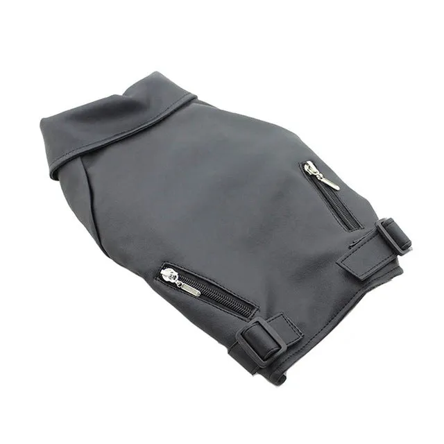 Luxury PU Leather Winter Coat For Small to Large Dogs