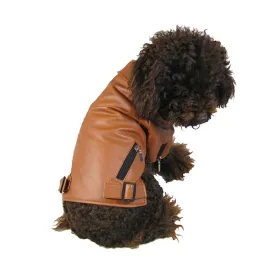 Luxury PU Leather Winter Coat For Small to Large Dogs