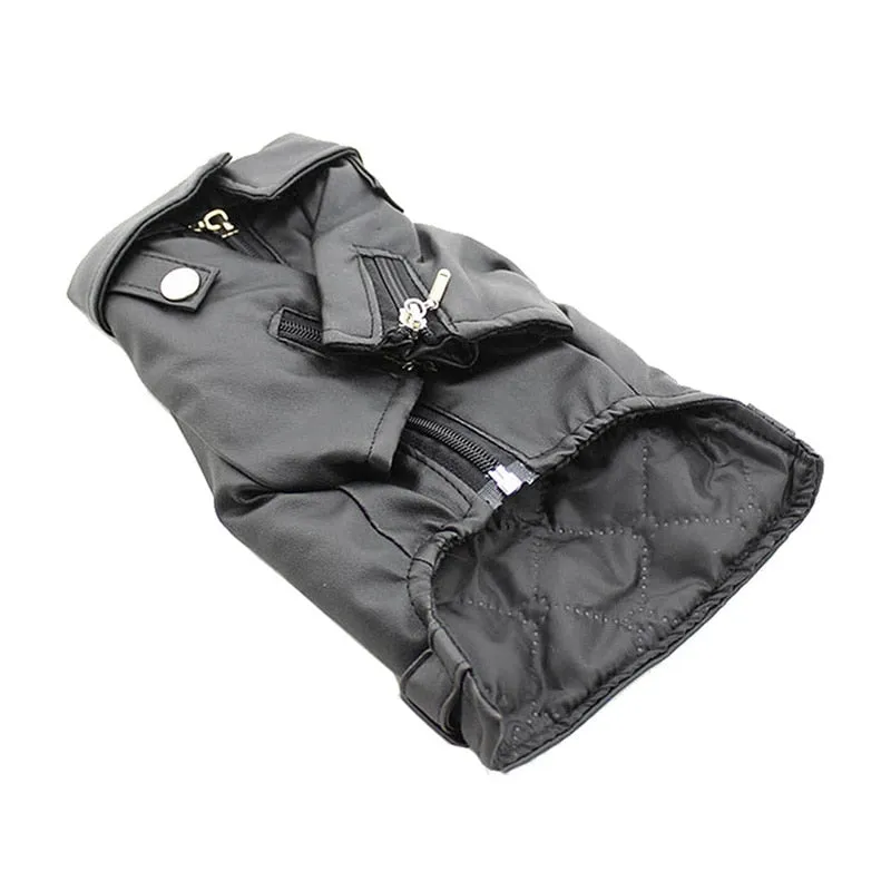 Luxury PU Leather Winter Coat For Small to Large Dogs
