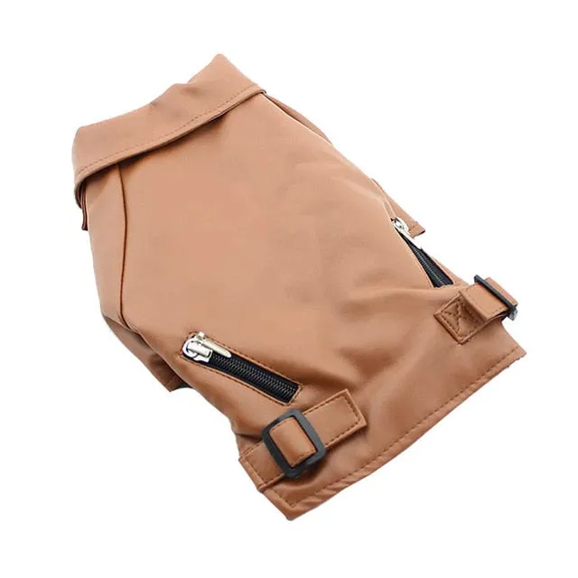 Luxury PU Leather Winter Coat For Small to Large Dogs