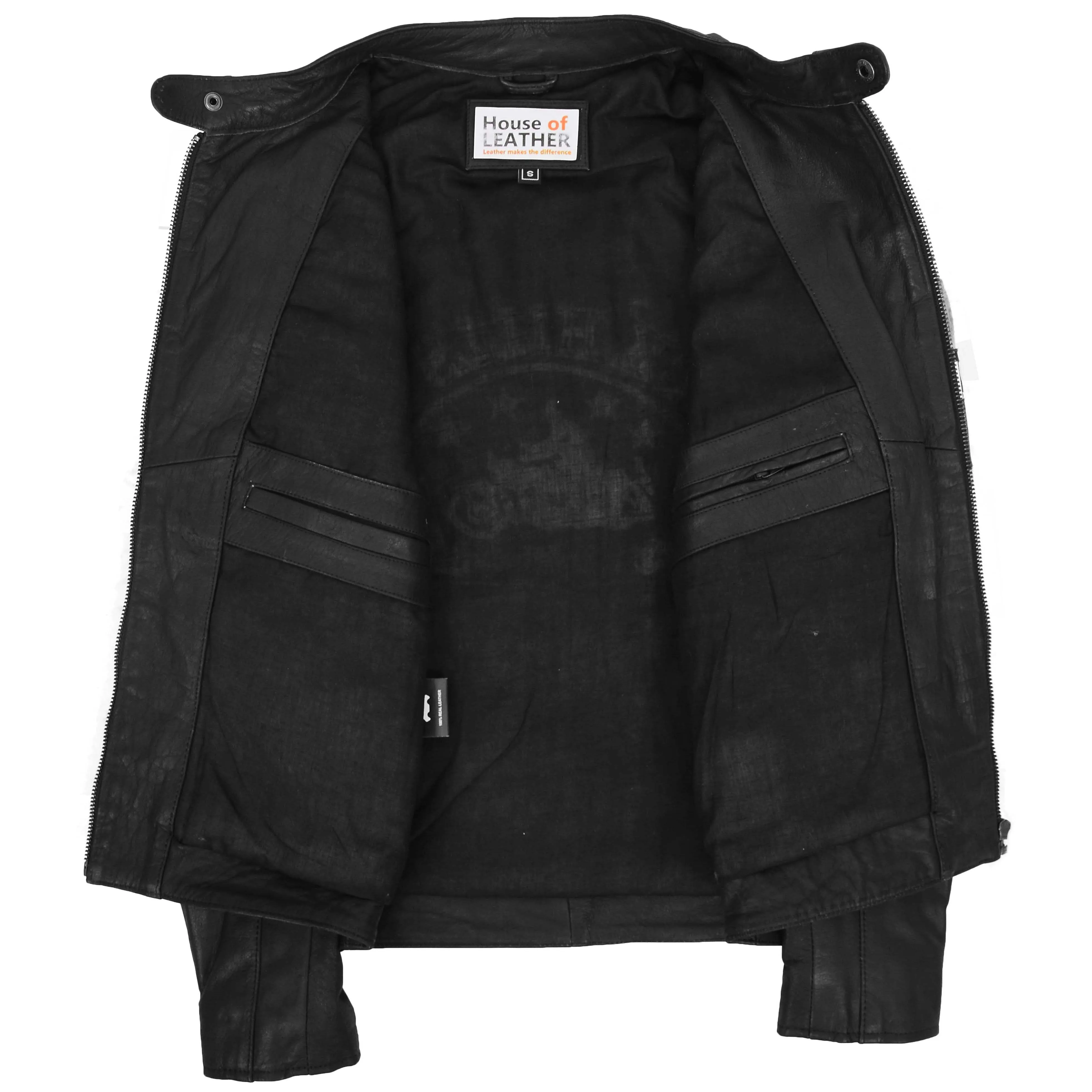 Mens Leather Racing Badges Jacket 'Black Hills' Brown